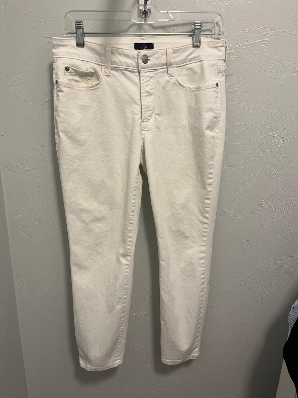 NYDJ White Cropped Slim Ankle Jeans